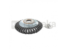 Cabeça de escova de arame para desbastadores de diâmetro: 150 mm. a partir de 30 cc. encaixa como uma lâmina de corte. furo: 25,4 mm e anel de redução de 20 mm. para a limpeza de pedras de pavimentação autoblocantes, bordas de betão, etc. 1610300