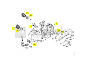 Caixa do motor ms 210c-be 1123-020-3034