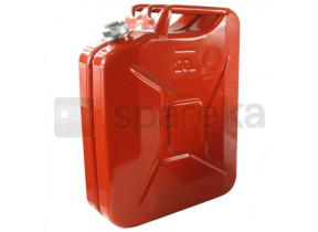 Lata de metal jerry de 20 litros. exterior revestido a pó vermelho. interior anti-ferrugem e resistente ao combustível. tampa de rosca com íman para evitar perdas. certificação ul e tuv. norma un 3a1/x 8307003