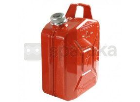 Lata de metal jerry de 5 litros. exterior revestido a pó vermelho. interior anti-ferrugem e resistente ao combustível. tampa de rosca com íman para evitar perdas. certificado ul e tuv. un 3a1/x/ standard 8307001