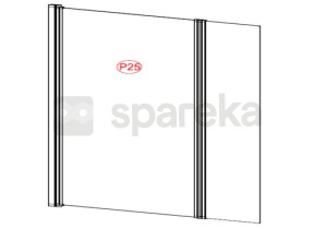 Perfil de alumínio cromado dado para tela de banho com vidro transparente (80 221DA121