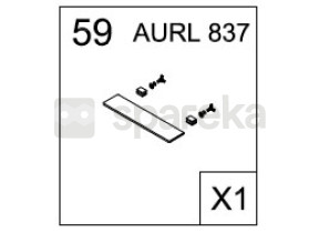 Prateleira de vidro rectangular, preto AURL837