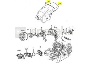 Tampa do motor ms271/291 1141-080-1601