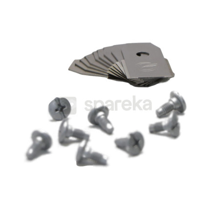 Blister de 9 lâminas para os robôs flymo - gardena - husqvarna modelos 1200r, r38li, r40li, r45li, r50li, r70li, r80li, r160, sileno, sileno+, 210cc, 220ac, 230acx, 260acx, automower 105/305/308/310/315/320/330x/420/430x/450x, solar hybrid, substitui o or-2